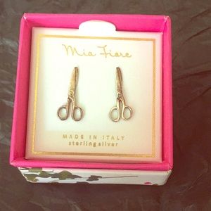 Scissor Sterling Silver Earrings